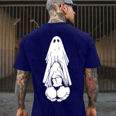 Oral Sex with Ghost Dirty Love Casual Black and White Print T-shirt