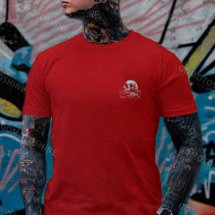 I'M FINE Drowning Skull Black Print T-Shirt