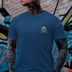I'M FINE Drowning Skull Black Print T-Shirt