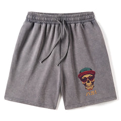 Fashion Skull Japanese Washed Shorts