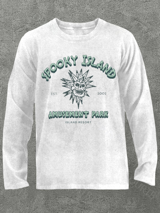 Spooky Island Halloween Cotton Long Sleeve T-Shirt