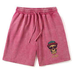 Fashion Skull Japanese Washed Shorts