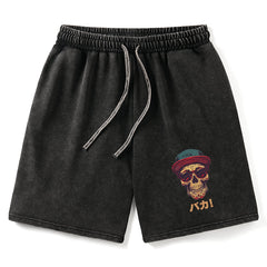 Fashion Skull Japanese Washed Shorts