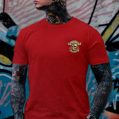LUCKY THIRTEEN Skull Black Print T-shirt