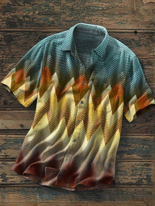 Men's Western Graphic Short Sleeve Shirt