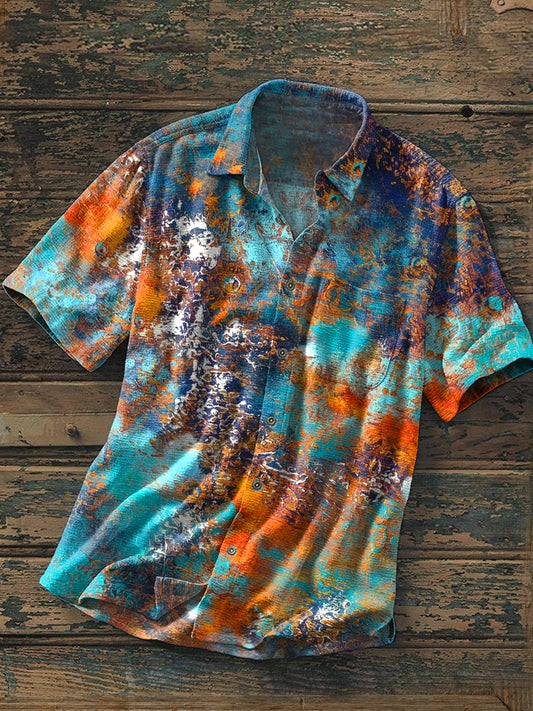 Men's Western Graphic Short Sleeve Shirt