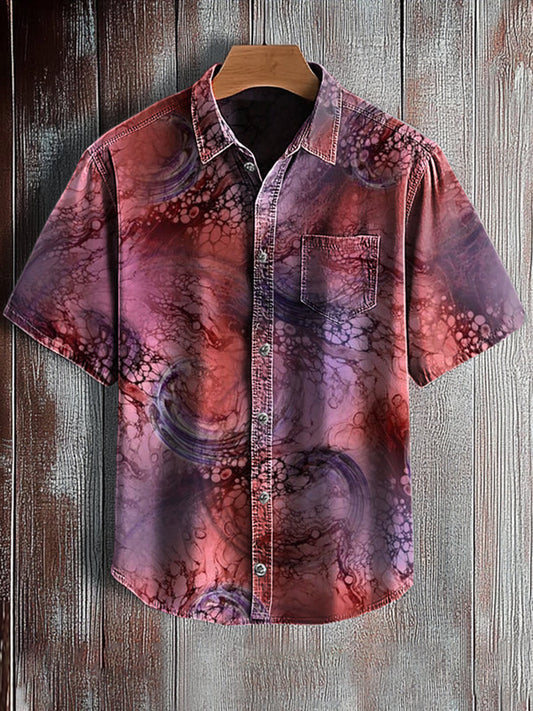 Men's Art Print Casual Short Sleeve Shirt