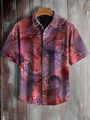 Men's Art Print Casual Short Sleeve Shirt