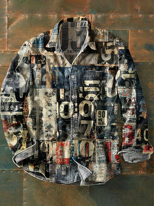 Men's Western Graphic Long Sleeve Shirt