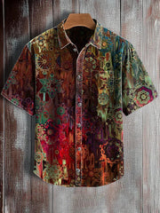 Men's Art Print Casual Short Sleeve Shirt