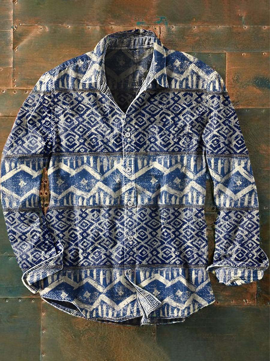Men's Western Graphic Long Sleeve Shirt
