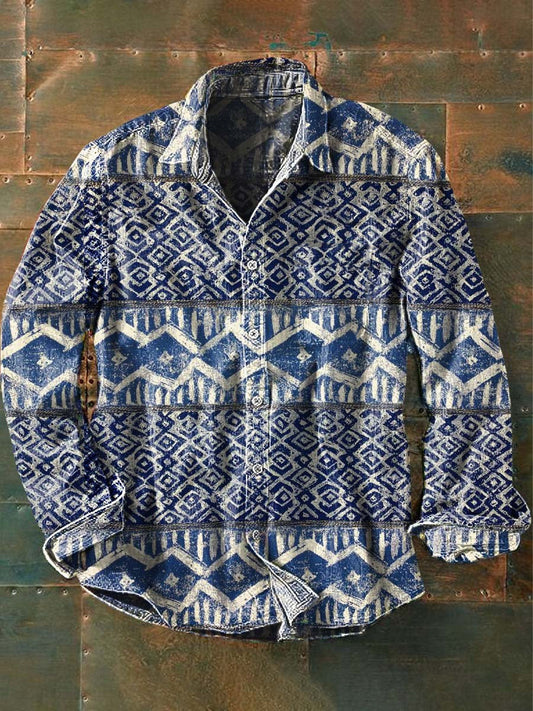 Men's Western Graphic Long Sleeve Shirt
