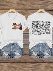 Women's Country Music Wallen Just In Case V-neck T-shirt