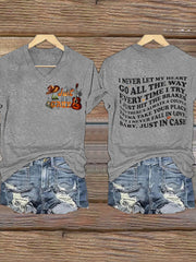 Women's Country Music Wallen Just In Case V-neck T-shirt