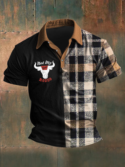 Men's Not My First Rodeo Short Sleeve Polo Shirt