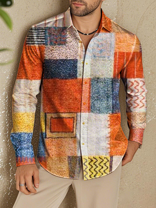 Men's Western Plaid Print Shirt