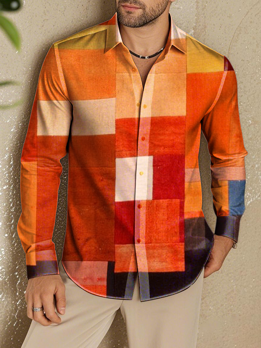 Men's Western Plaid Print Shirt
