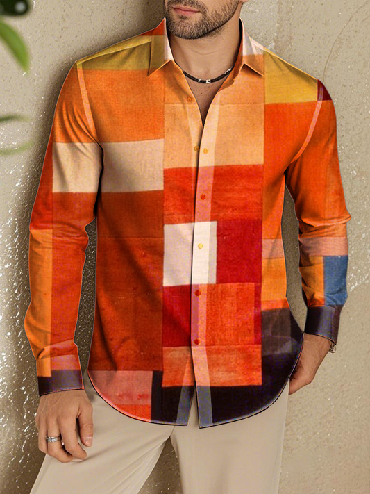 Men's Western Plaid Print Shirt