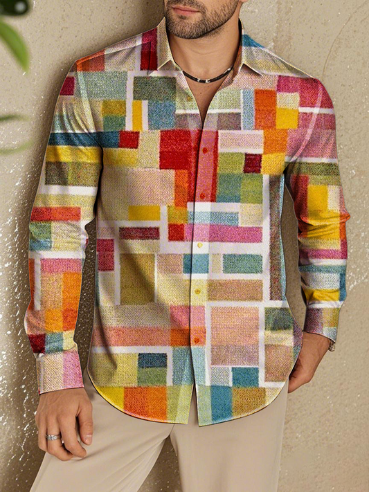 Men's Western Plaid Print Shirt