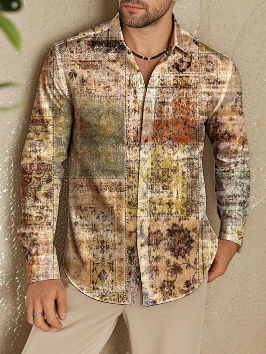 Men's Western Plaid Print Shirt