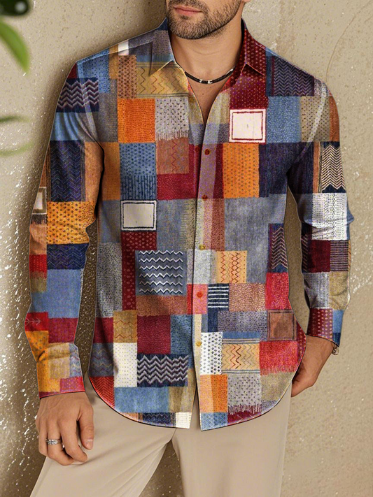 Men's Western Plaid Print Shirt