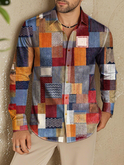 Men's Western Plaid Print Shirt