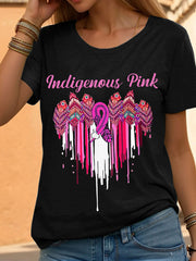 Women's Indigenous Pink Breast Cancer T-Shirts