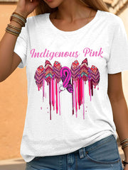Women's Indigenous Pink Breast Cancer T-Shirts