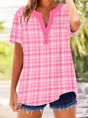 Women's Breast Cancer Awareness Check Shirt