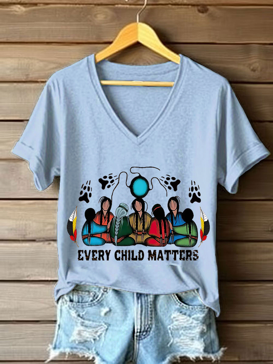 Women's every child matters V-neck T-shirts