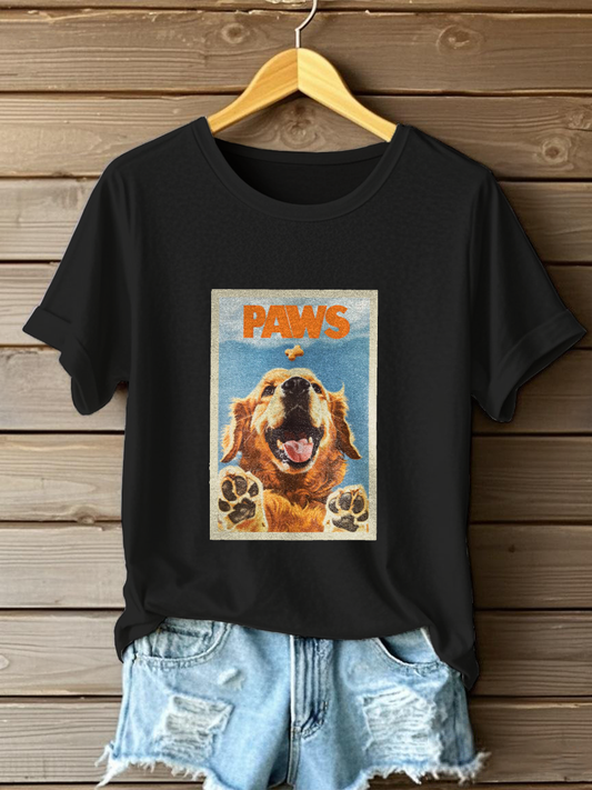 Women's Golden Retriever Printed Casual T-shirt