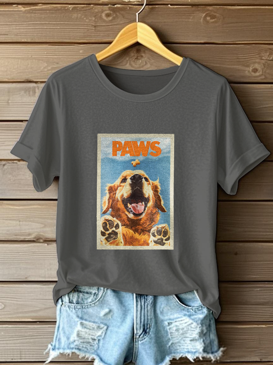 Women's Golden Retriever Printed Casual T-shirt