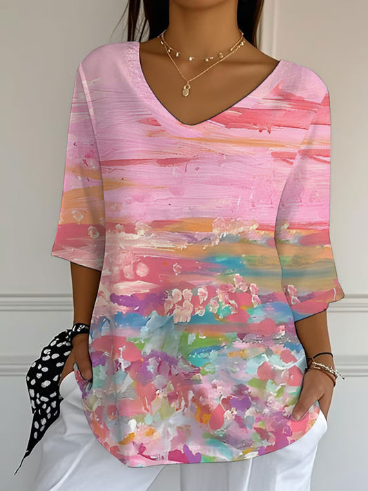 Women's Breast Cancer Awareness Print Casual T-Shirt