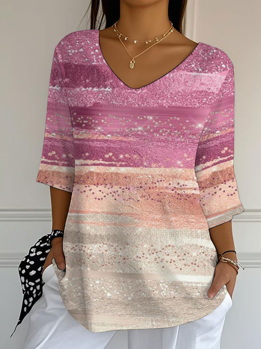 Women's Breast Cancer Awareness Print Casual T-Shirt