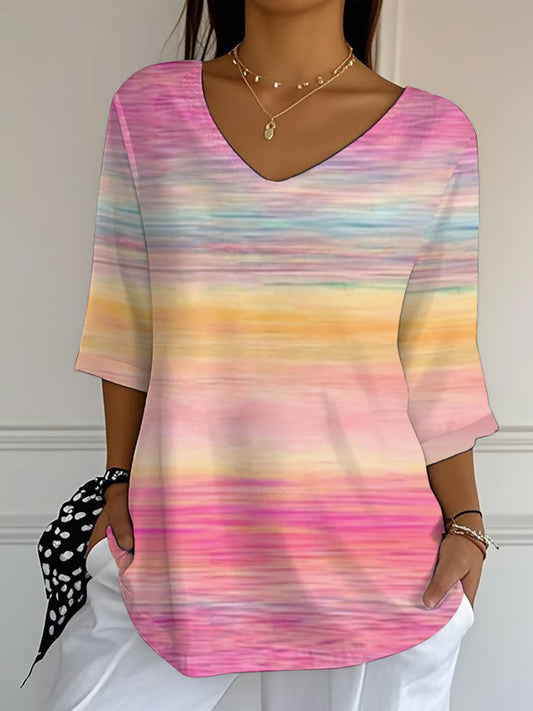 Women's Breast Cancer Awareness Print Casual T-Shirt