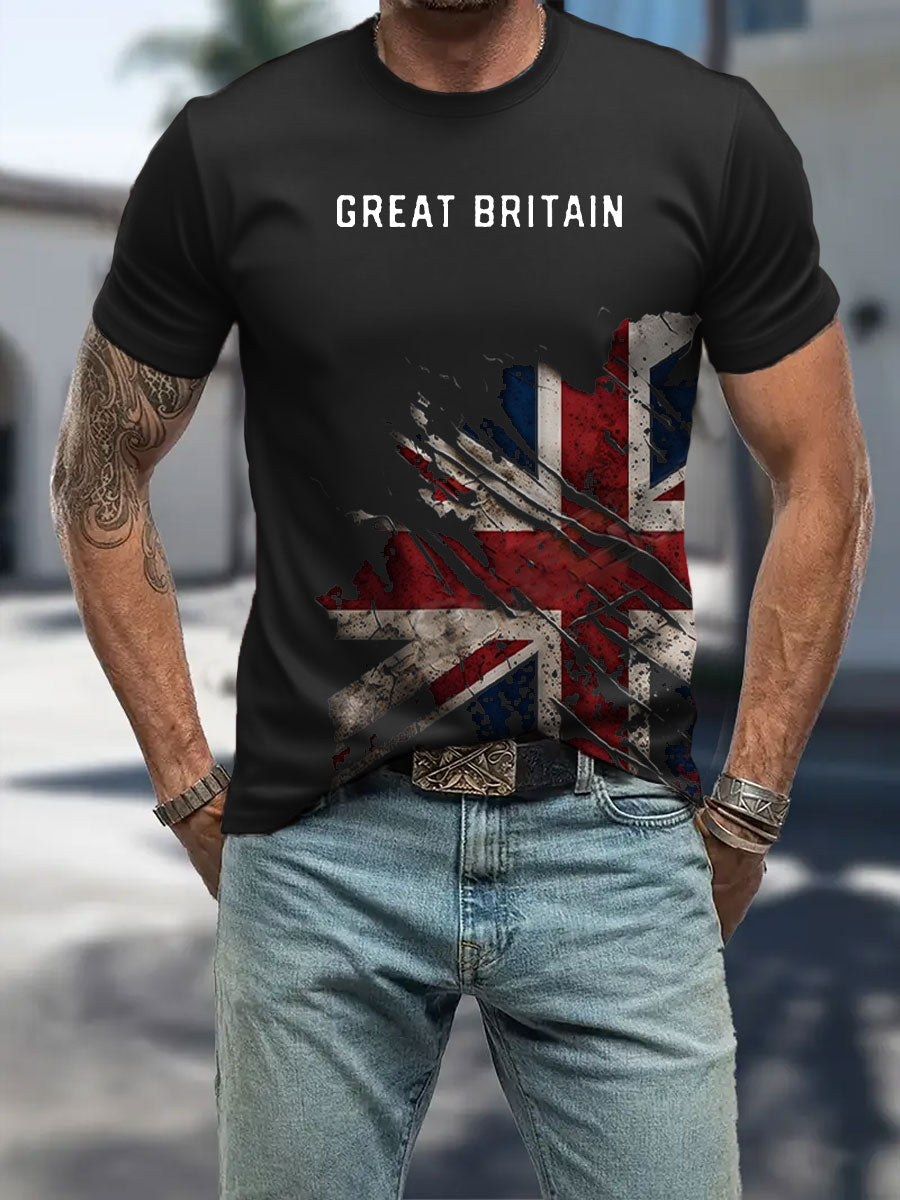 Men's UK Patriotic Flag Printed T-shirt