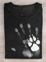 Women's Funny Paw Print Washed T-Shirt