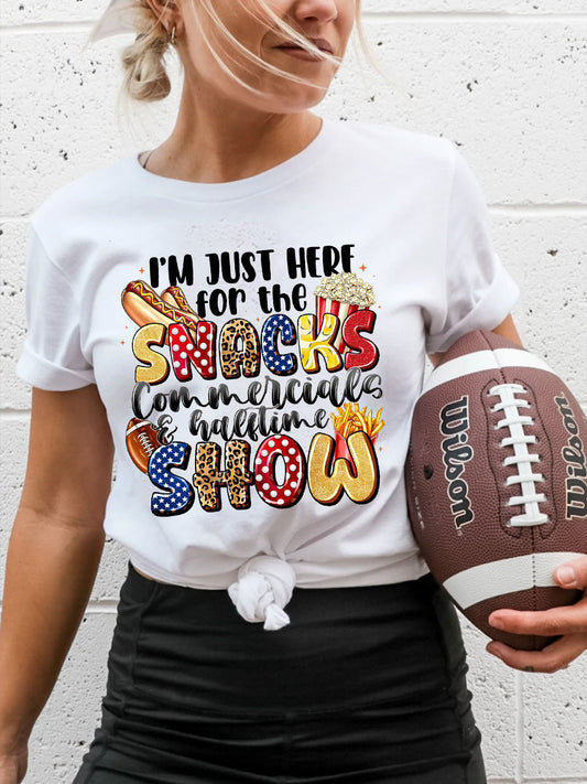 Women's American Football Just Here For The Halftime Show Printed Vests