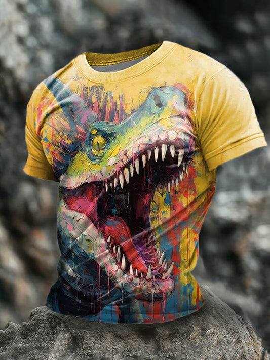 Men's Dinosaur Print Short Sleeve T-shirt