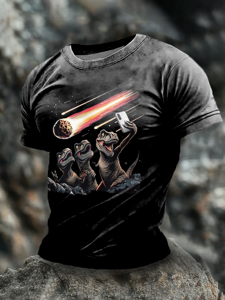 Men's Dinosaur Print Short Sleeve T-shirt