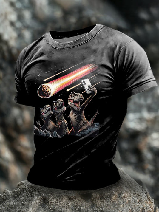 Men's Dinosaur Print Short Sleeve T-shirt