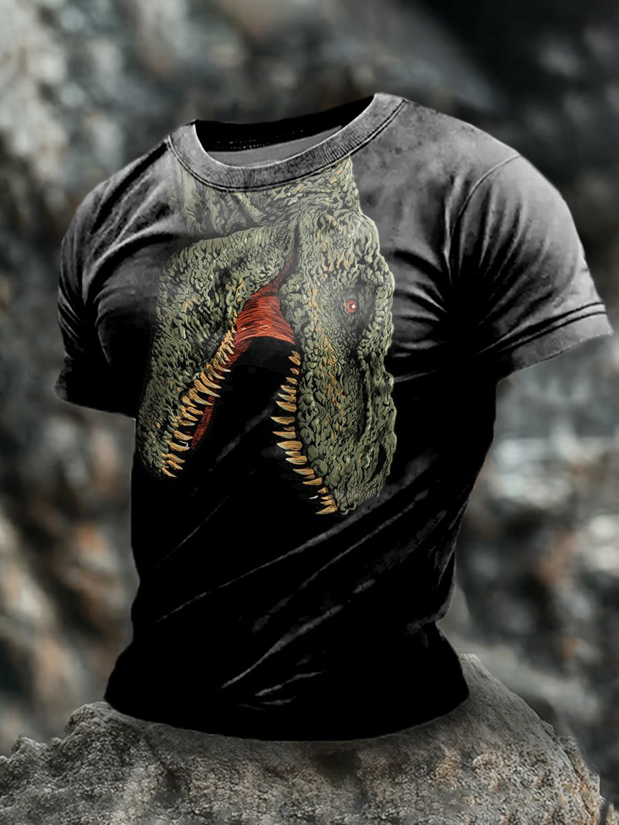 Men's Dinosaur Print Short Sleeve T-shirt