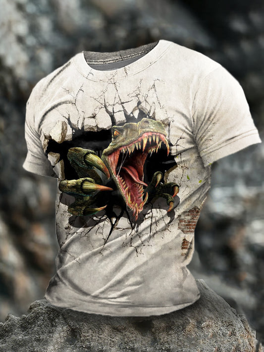 Men's Dinosaur Print Short Sleeve T-shirt