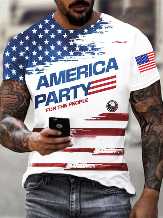 Men's imitation cotton short-sleeved T-shirt