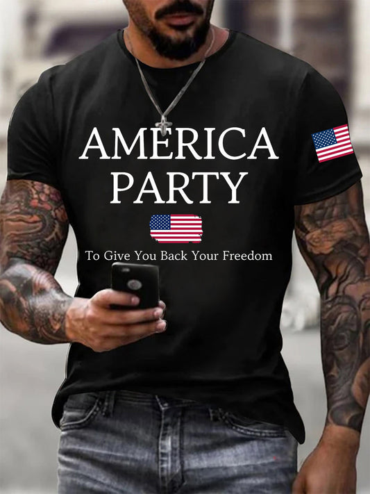 Men's America Party To Give Back Your Freedom Short-sleeved T-shirt