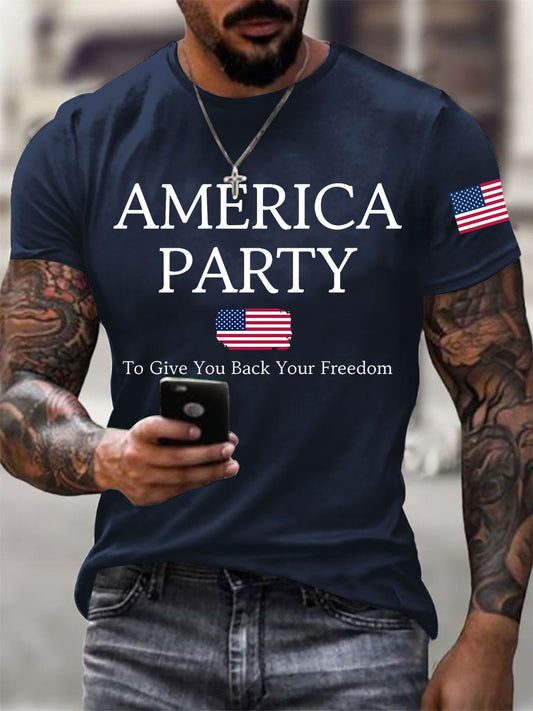 Men's America Party To Give Back Your Freedom Short-sleeved T-shirt