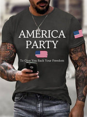 Men's America Party To Give Back Your Freedom Short-sleeved T-shirt