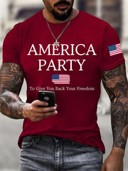 Men's America Party To Give Back Your Freedom Short-sleeved T-shirt