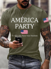 Men's America Party To Give Back Your Freedom Short-sleeved T-shirt