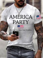 Men's America Party To Give Back Your Freedom Short-sleeved T-shirt